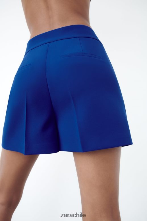 ropa cl Zara mujer shorts a la cintura azul tinta JJ06N4581