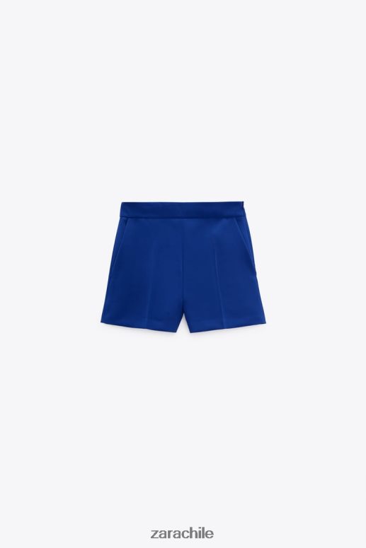 ropa cl Zara mujer shorts a la cintura azul tinta JJ06N4581