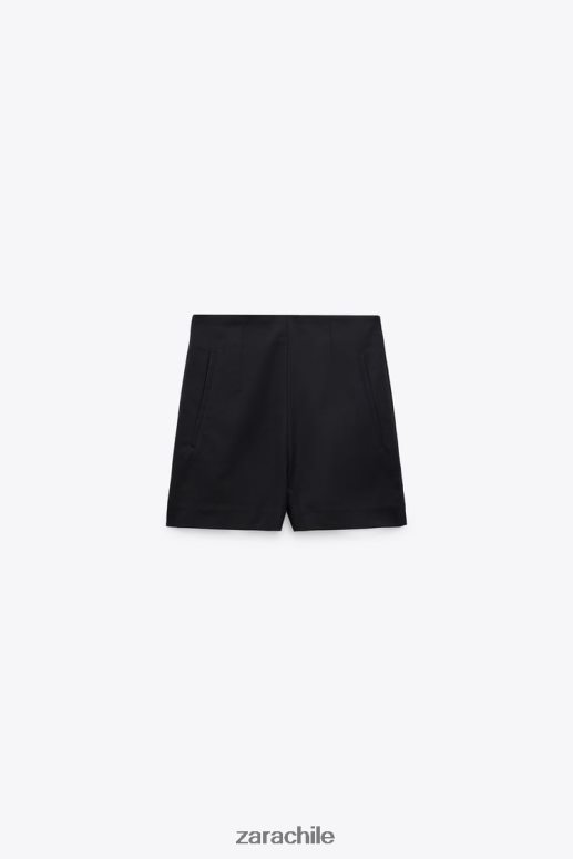 ropa cl Zara mujer shorts a la cintura negro JJ06N4626
