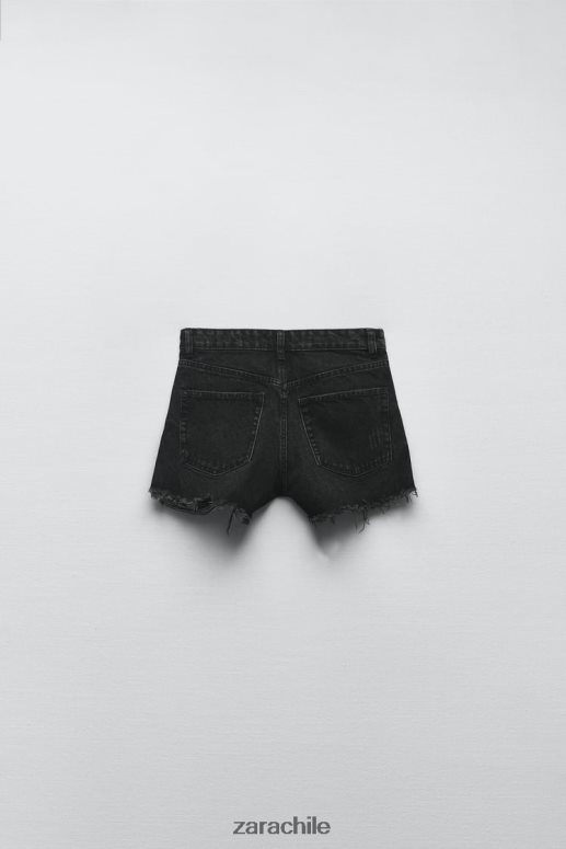 ropa cl Zara mujer shorts curvos de talle alto trf negro JJ06N4526