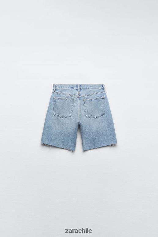 ropa cl Zara mujer shorts de mezclilla de talle medio azul claro JJ06N4596