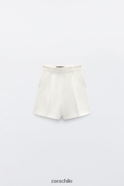 ropa cl Zara mujer shorts plisados ​​de talle alto ostra blanca JJ06N4599