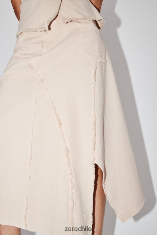 ropa cl Zara mujer falda asimétrica deshilachada zw arena JJ06N4698