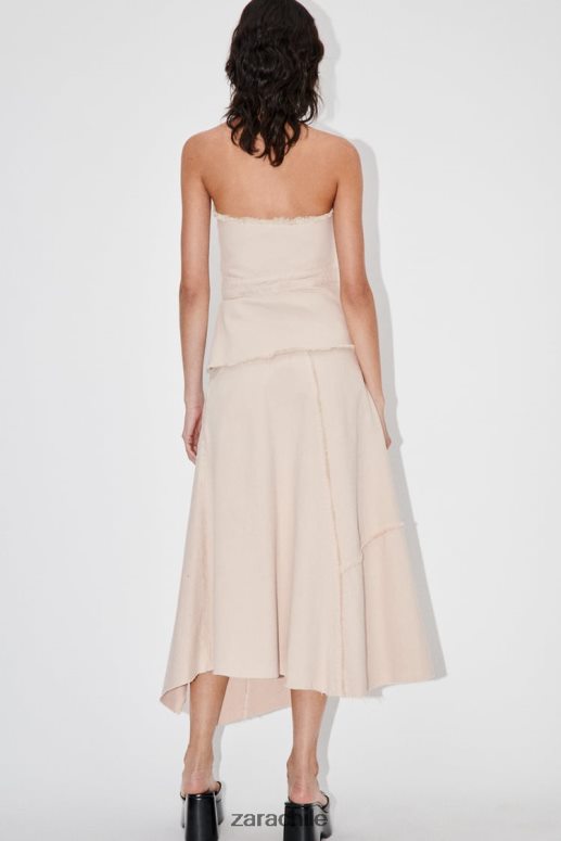 ropa cl Zara mujer falda asimétrica deshilachada zw arena JJ06N4698