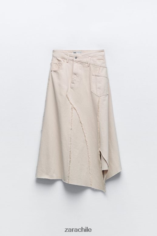 ropa cl Zara mujer falda asimétrica deshilachada zw arena JJ06N4698