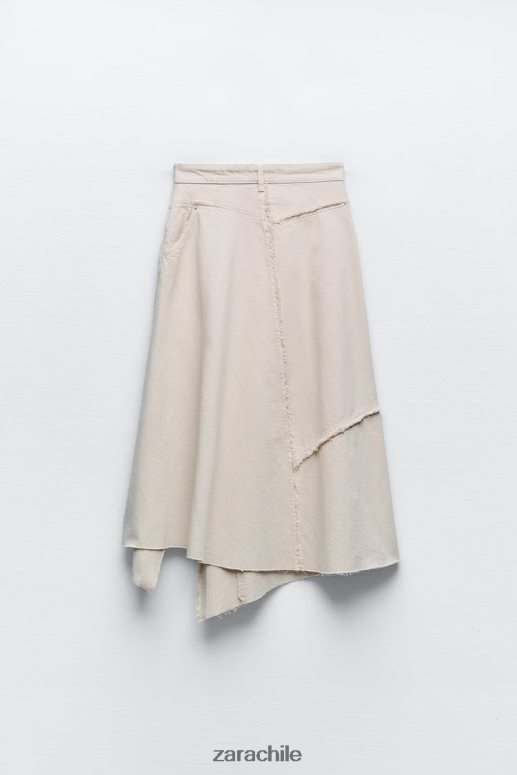 ropa cl Zara mujer falda asimétrica deshilachada zw arena JJ06N4698