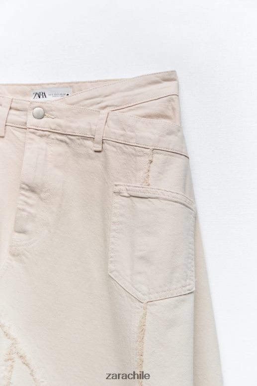 ropa cl Zara mujer falda asimétrica deshilachada zw arena JJ06N4698