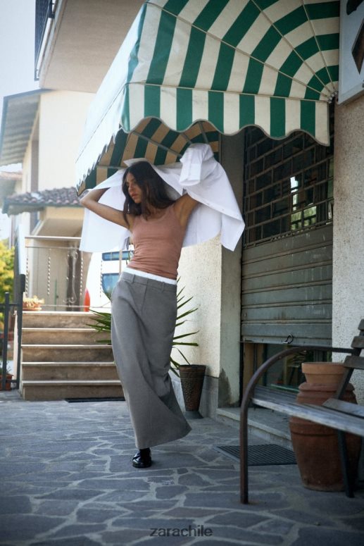 ropa cl Zara mujer falda boxer mixta gris JJ06N4630