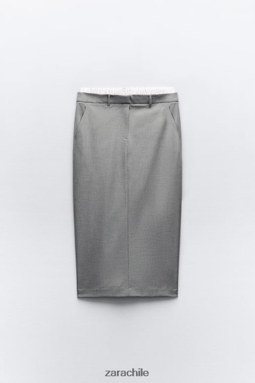 ropa cl Zara mujer falda boxer mixta gris JJ06N4630