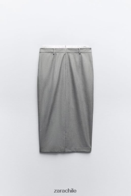ropa cl Zara mujer falda boxer mixta gris JJ06N4630