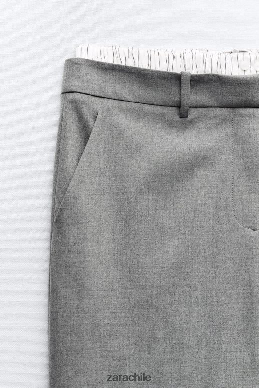 ropa cl Zara mujer falda boxer mixta gris JJ06N4630