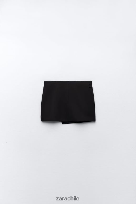 ropa cl Zara mujer falda con bolsillo asimétrico negro JJ06N4687