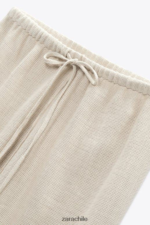 ropa cl Zara mujer falda con textura rústica arena JJ06N4708