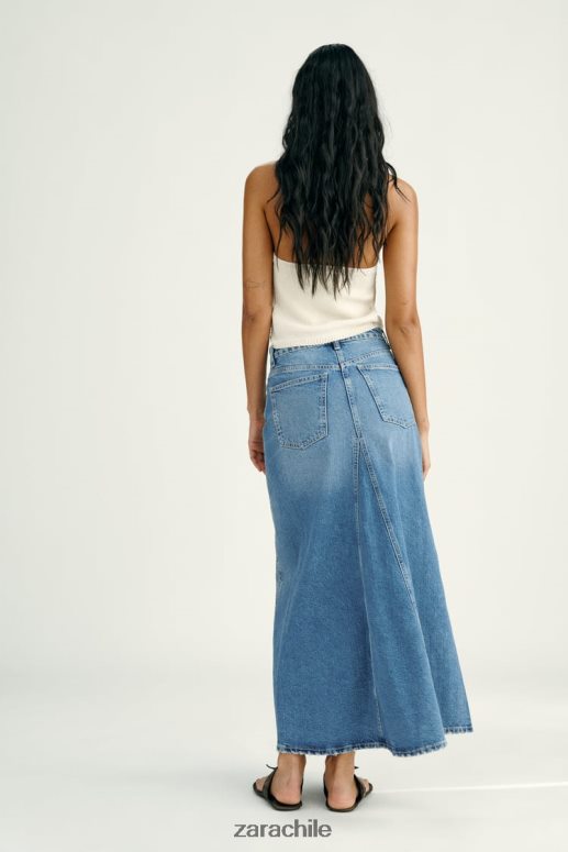 ropa cl Zara mujer falda de mezclilla azul JJ06N4656
