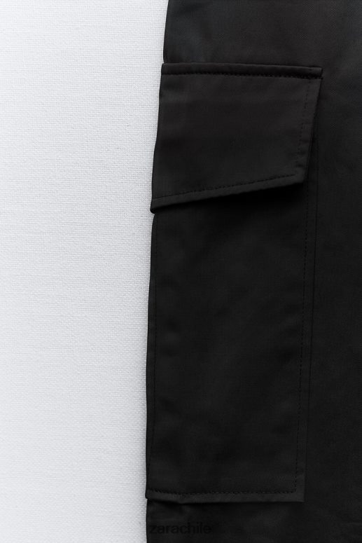 ropa cl Zara mujer falda de nailon con cremallera negro JJ06N4634