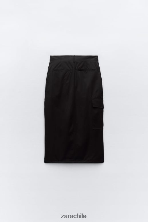 ropa cl Zara mujer falda de nailon con cremallera negro JJ06N4634