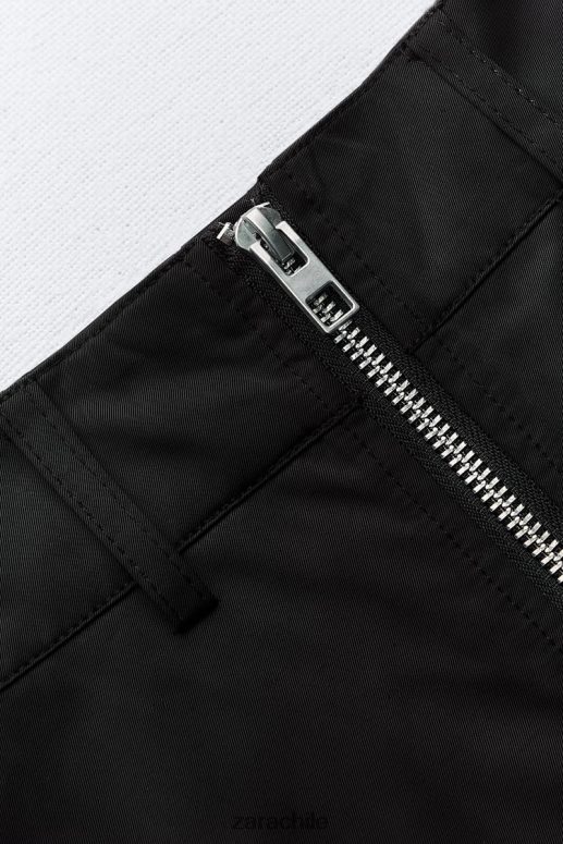 ropa cl Zara mujer falda de nailon con cremallera negro JJ06N4634