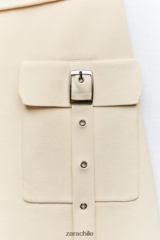 ropa cl Zara mujer falda de punto con hebillas crudo JJ06N4726