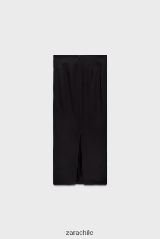 ropa cl Zara mujer falda lápiz en mezcla de lana edición limitada negro JJ06N4706