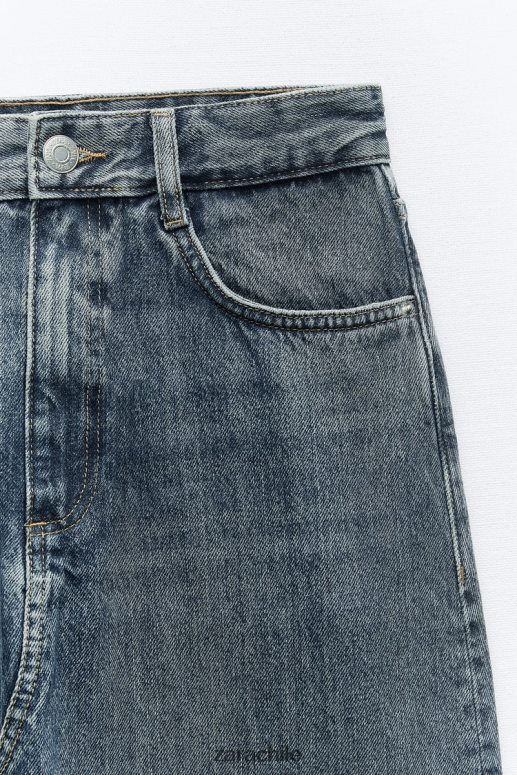 ropa cl Zara mujer falda larga de mezclilla trf Azul marino JJ06N4650