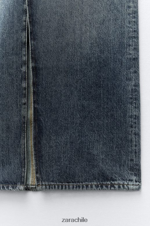ropa cl Zara mujer falda larga de mezclilla trf Azul marino JJ06N4650