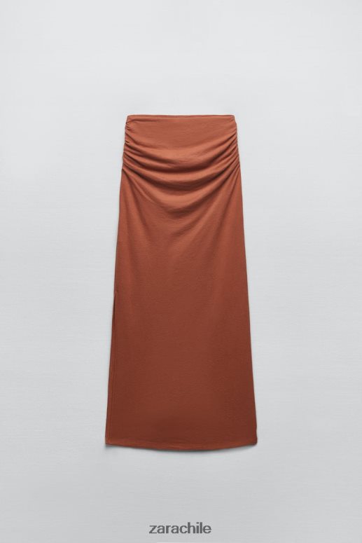 ropa cl Zara mujer falda larga rustica terracota JJ06N4723