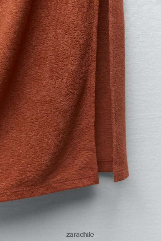 ropa cl Zara mujer falda larga rustica terracota JJ06N4723