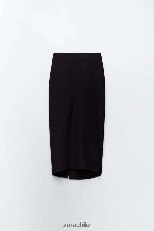ropa cl Zara mujer falda midi anudada negro JJ06N4649