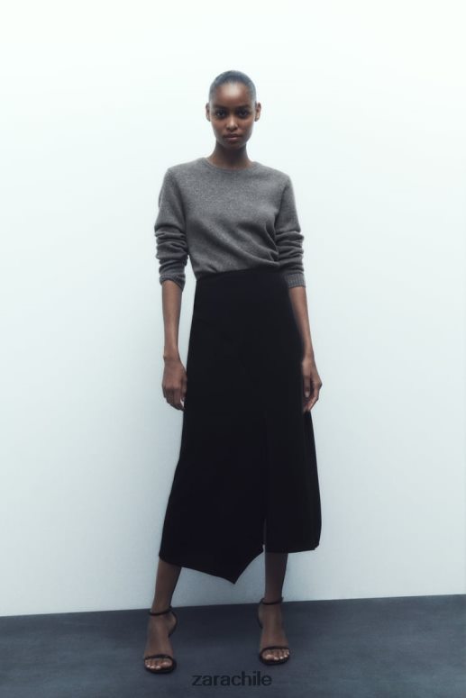 ropa cl Zara mujer falda midi asimétrica negro JJ06N4664