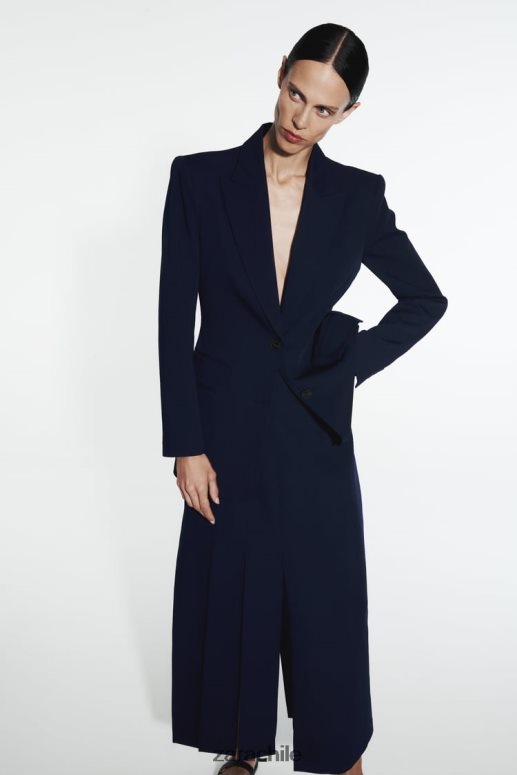 ropa cl Zara mujer falda midi con aberturas laterales Azul marino JJ06N4654