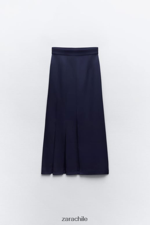 ropa cl Zara mujer falda midi con aberturas laterales Azul marino JJ06N4654