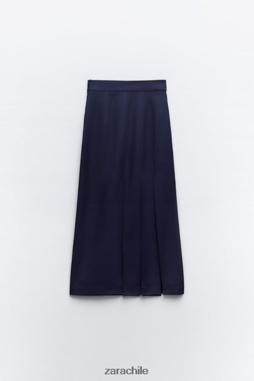 ropa cl Zara mujer falda midi con aberturas laterales Azul marino JJ06N4654