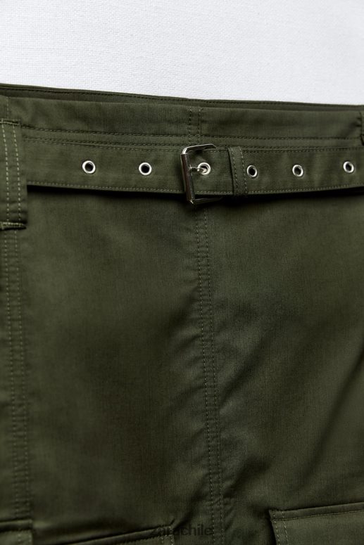 ropa cl Zara mujer falda midi con bolsillos caqui medio JJ06N4655
