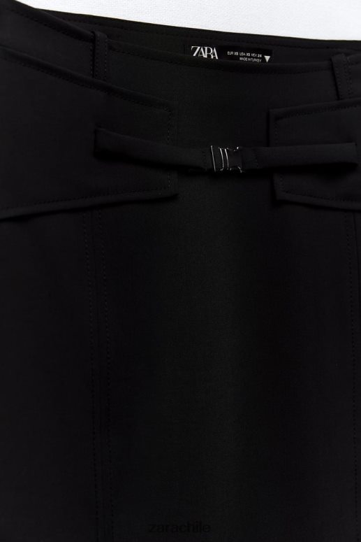ropa cl Zara mujer falda midi con cinturón negro JJ06N4685