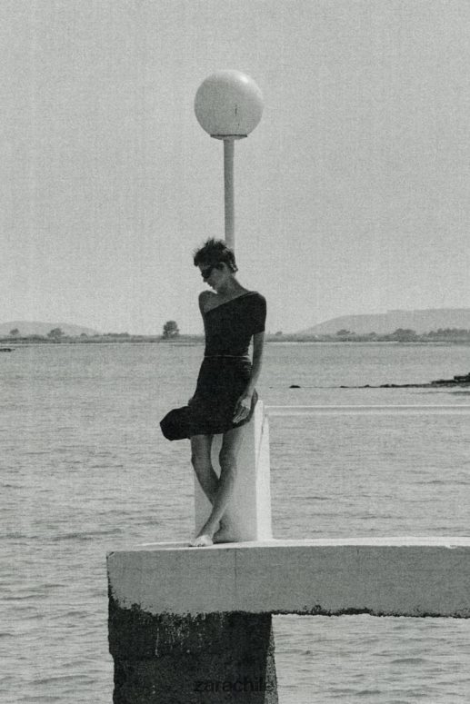 ropa cl Zara mujer falda midi con fruncido pato azul JJ06N4705