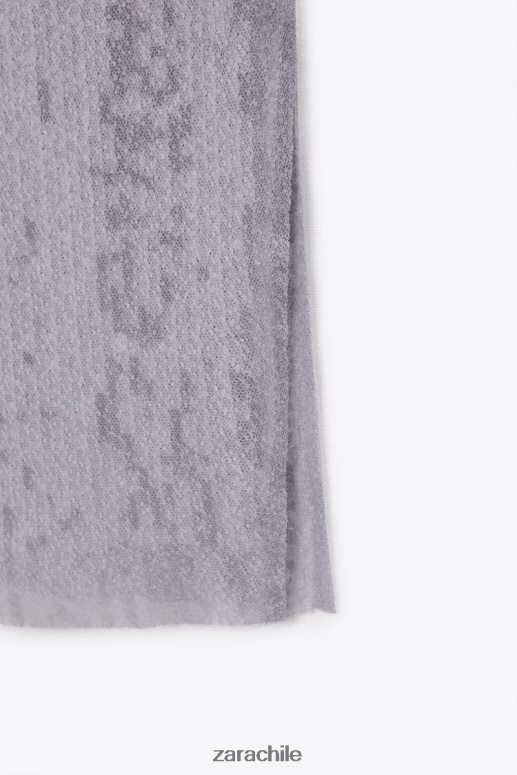 ropa cl Zara mujer falda midi de lentejuelas gris JJ06N4648