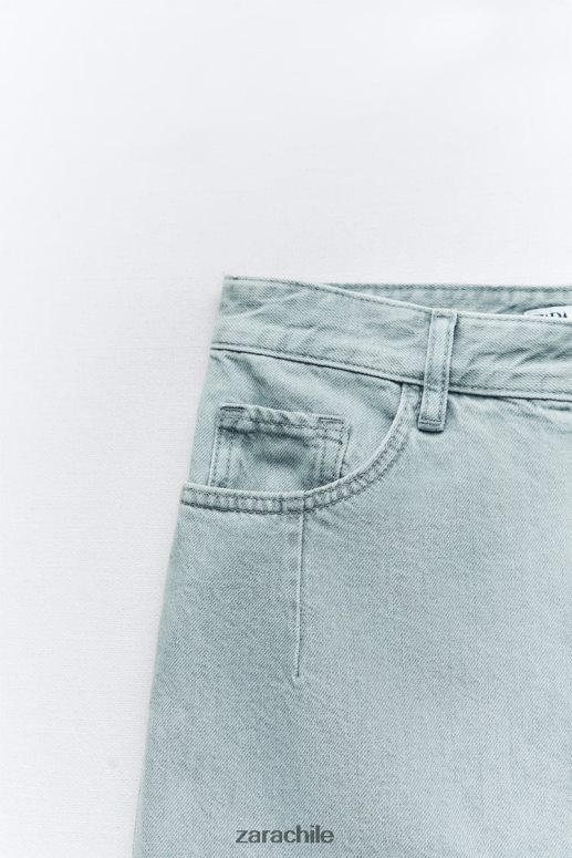 ropa cl Zara mujer falda midi de mezclilla con abertura delantera z1975 gris JJ06N4693