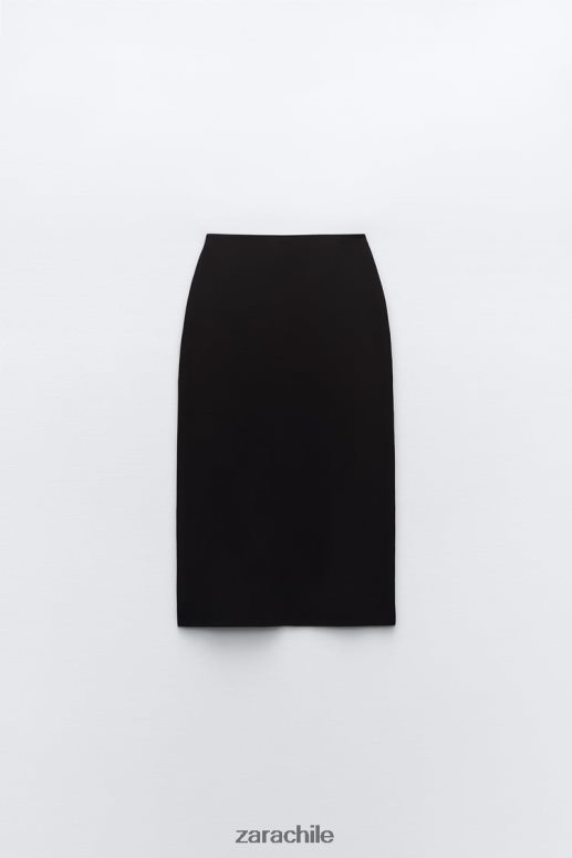 ropa cl Zara mujer falda midi de punto negro JJ06N4644