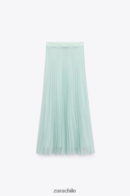 ropa cl Zara mujer falda midi plisada Mar verde JJ06N4710