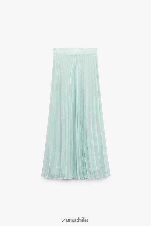 ropa cl Zara mujer falda midi plisada Mar verde JJ06N4710