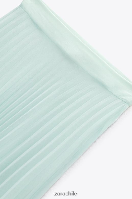 ropa cl Zara mujer falda midi plisada Mar verde JJ06N4710