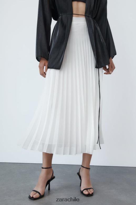 ropa cl Zara mujer falda midi plisada blanco JJ06N4672
