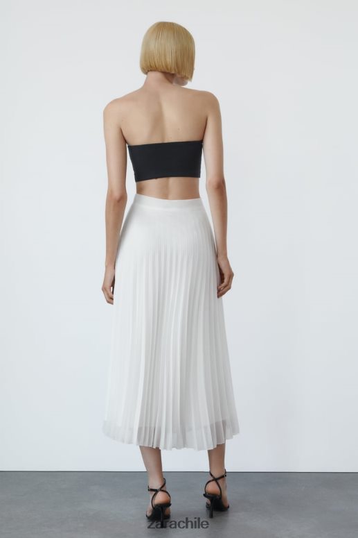 ropa cl Zara mujer falda midi plisada blanco JJ06N4672