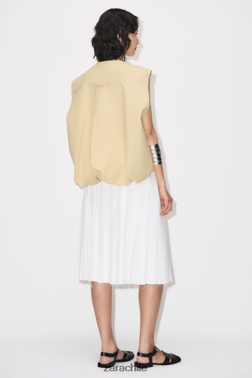 ropa cl Zara mujer falda midi plisada crudo JJ06N4718