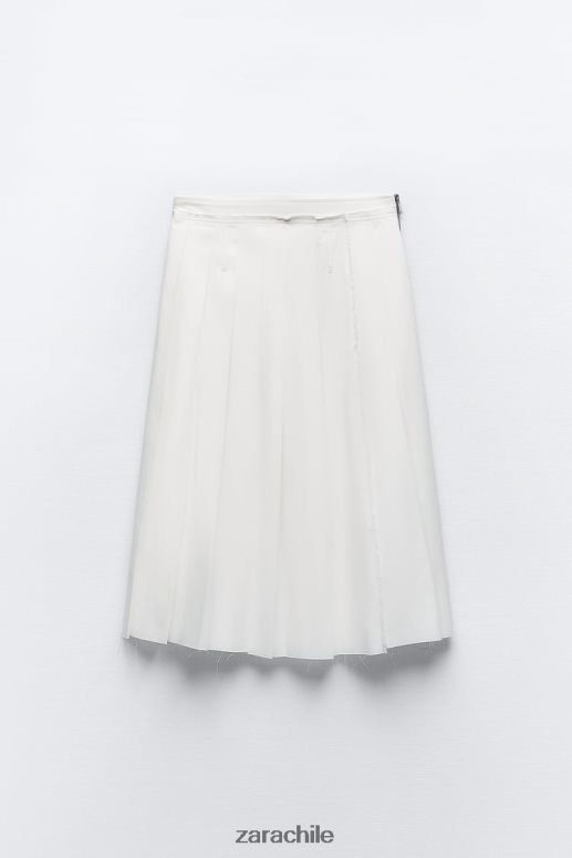ropa cl Zara mujer falda midi plisada crudo JJ06N4718