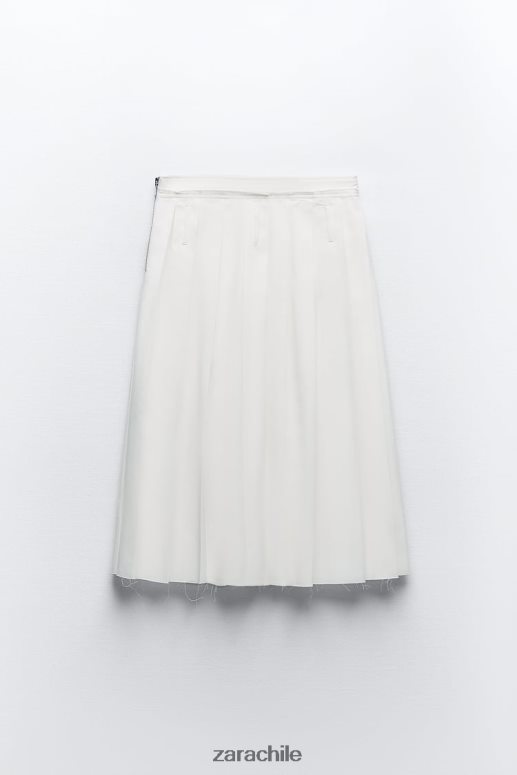 ropa cl Zara mujer falda midi plisada crudo JJ06N4718