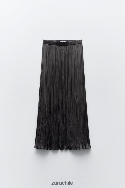 ropa cl Zara mujer falda midi plisada gris JJ06N4657