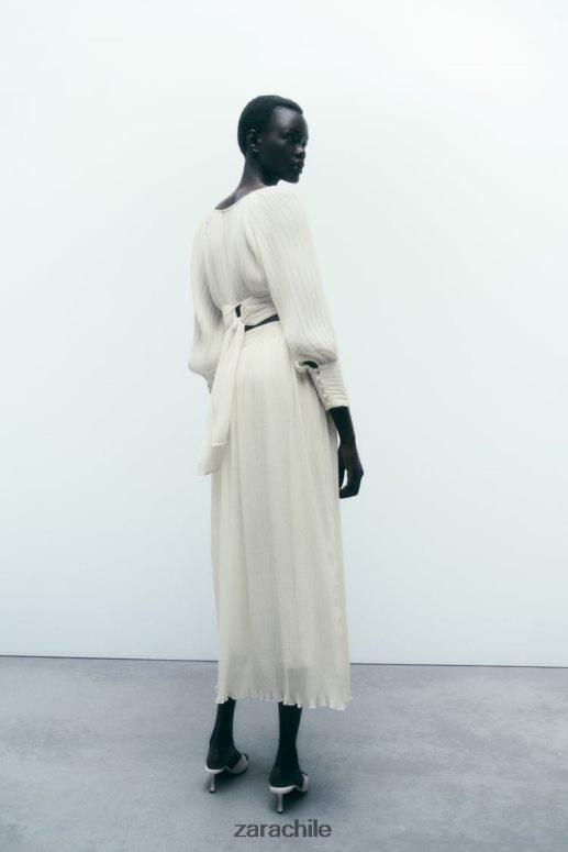 ropa cl Zara mujer falda midi plisada ostra blanca JJ06N4700