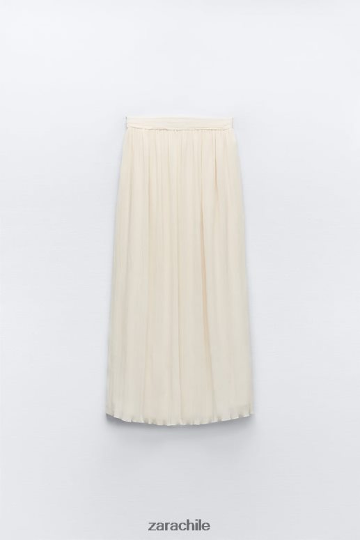 ropa cl Zara mujer falda midi plisada ostra blanca JJ06N4700