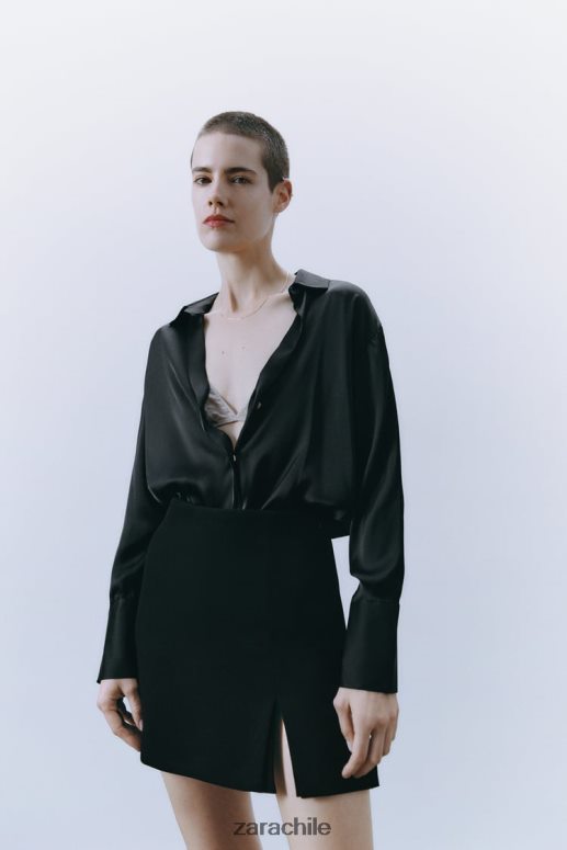 ropa cl Zara mujer falda pantalón con aberturas negro JJ06N4598